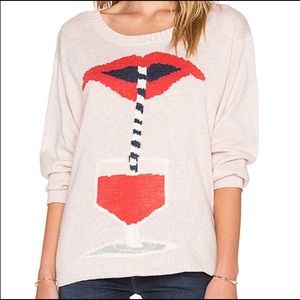 Wildfox couture “suck it up” sweater in pout